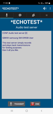 Echolink android screen